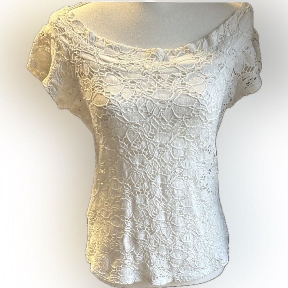Promod White Lace Blouse